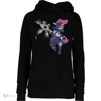 Ninja-corn Womens Funnel Neck Pullover Hood