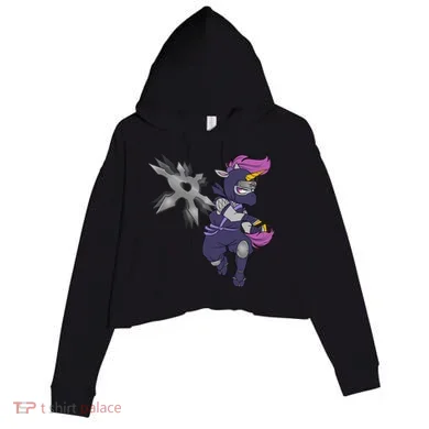 Ninja-corn Crop Fleece Hoodie