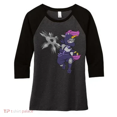 Ninja-corn Women's Tri-Blend 3/4-Sleeve Raglan Shirt