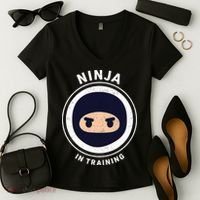 Ninja In Training  Women's V-Neck T-Shirt thumb 2