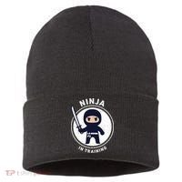 Ninja In Training Sword Sustainable Knit Beanie thumb 0