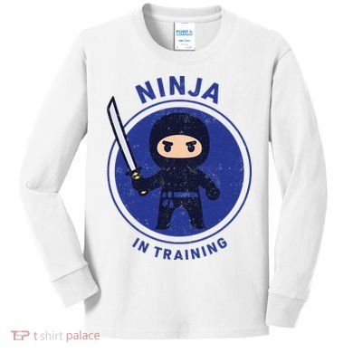 Ninja In Training Sword Kids Long Sleeve Shirt