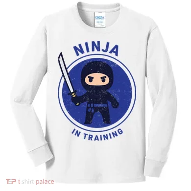 Ninja In Training Sword Kids Long Sleeve Shirt