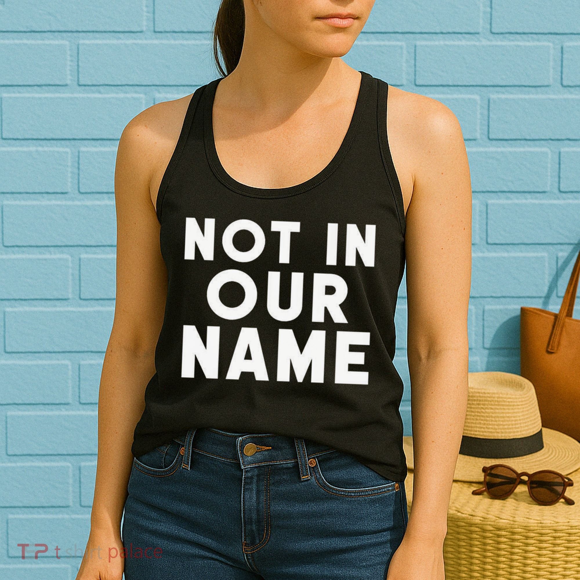 Not In Our Name Free Gaza Stop War In Palestine Women's Tank Top