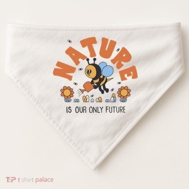 Nature Is Our Only Future Earth Day Bee USA-Made Doggie Bandana