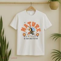 Nature Is Our Only Future Earth Day Bee T-Shirt thumb 2