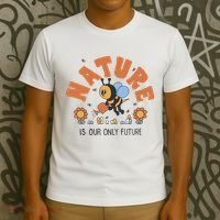 Nature Is Our Only Future Earth Day Bee T-Shirt thumb 3