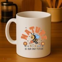 Nature Is Our Only Future Earth Day Bee Coffee Mug thumb 4