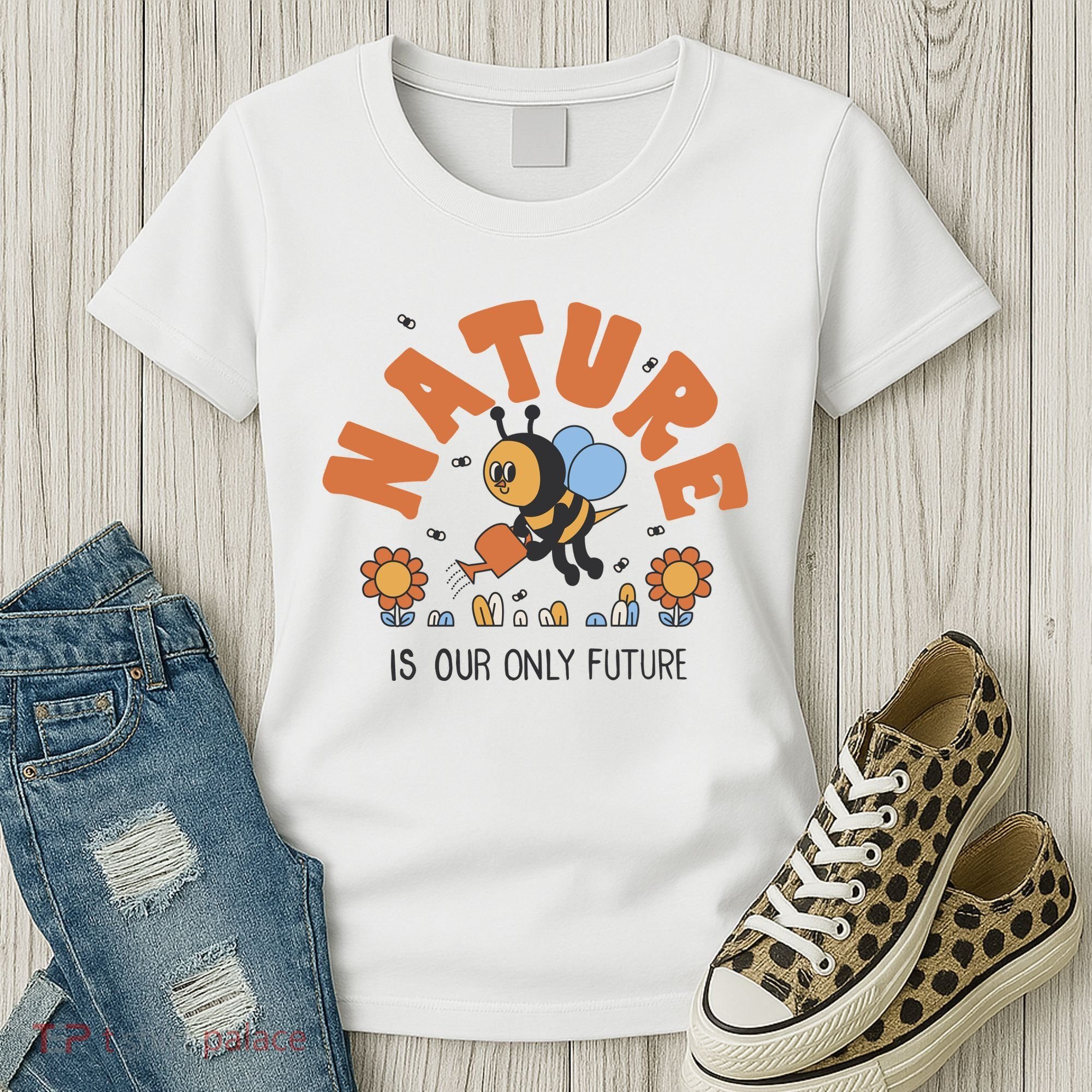 Nature Is Our Only Future Earth Day Bee Women's T-Shirt