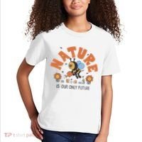 Nature Is Our Only Future Earth Day Bee Kids T-Shirt thumb 2