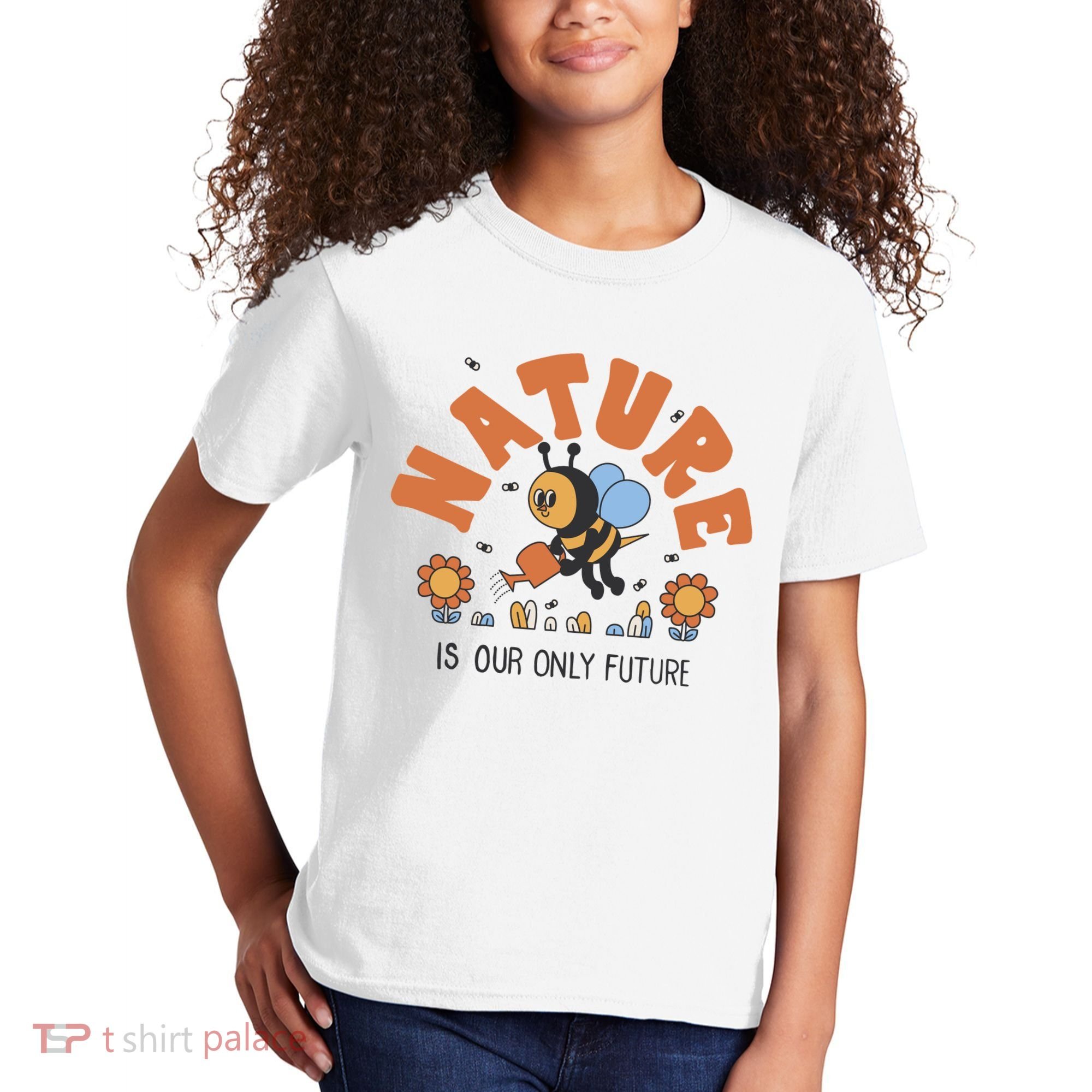 Nature Is Our Only Future Earth Day Bee Kids T-Shirt