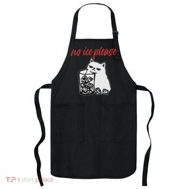 No Ice Please Funny Cat Meme Apron