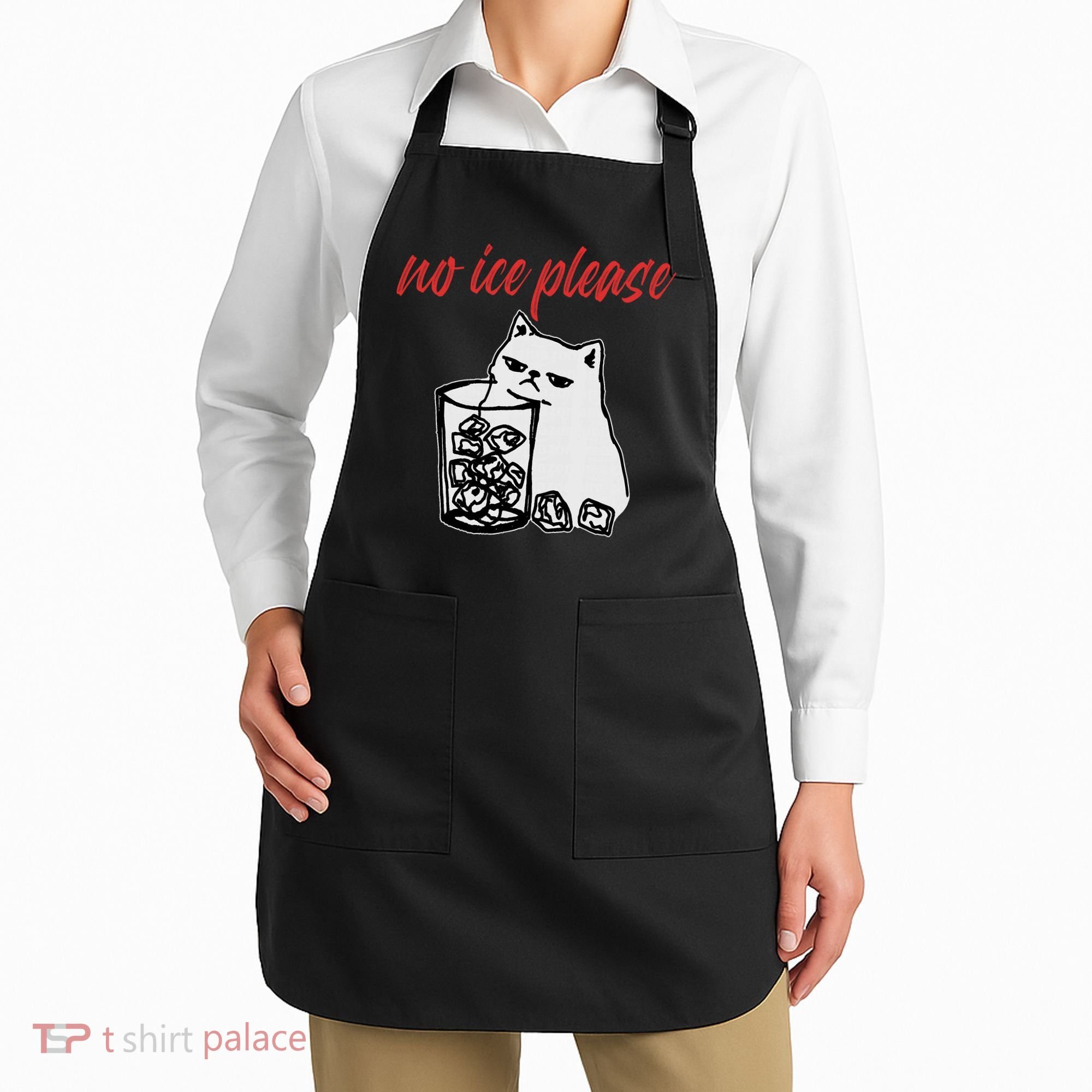 No Ice Please Funny Cat Meme Apron