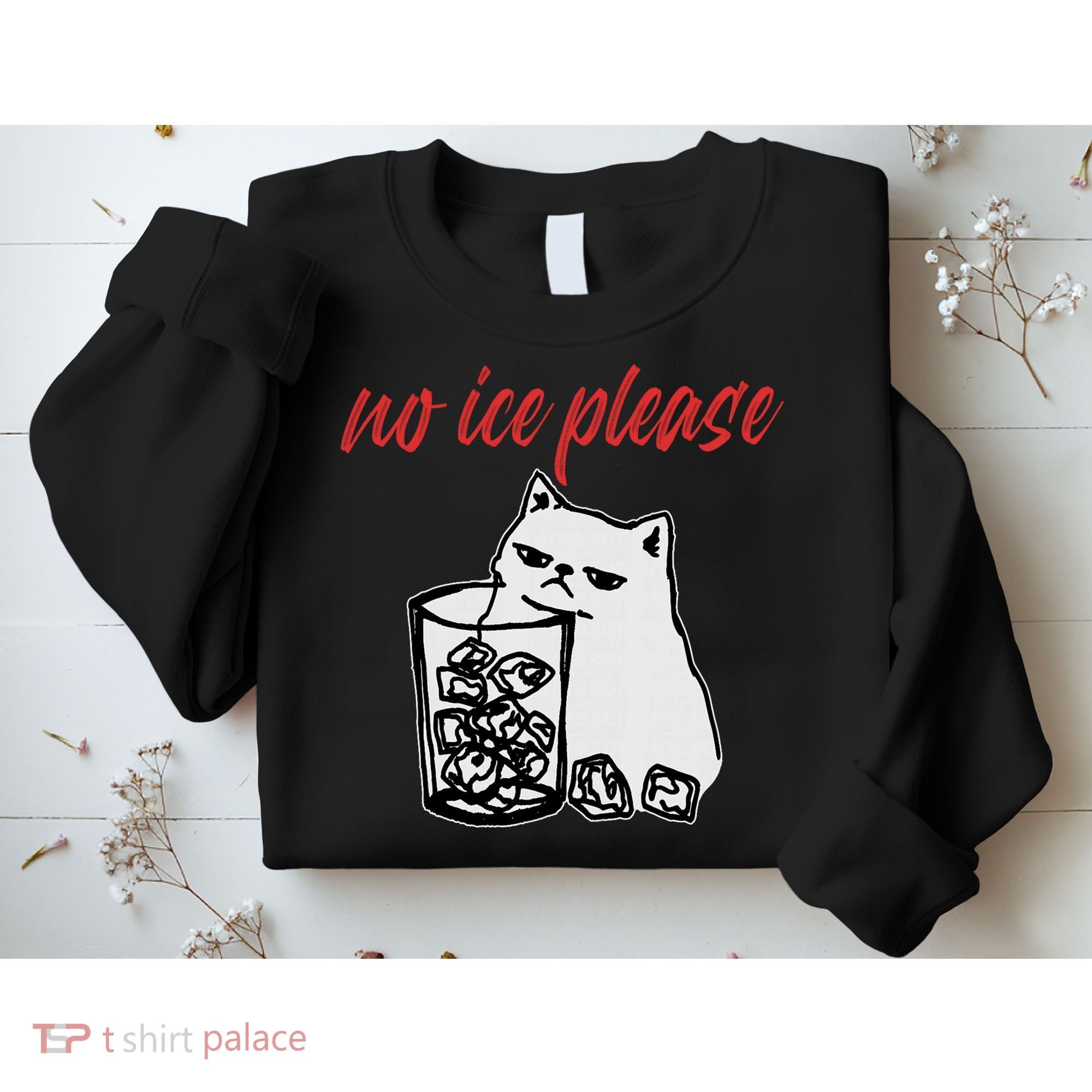 No Ice Please Funny Cat Meme Sweatshirt