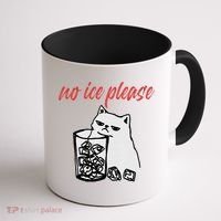 No Ice Please Funny Cat Meme Coffee Mug thumb 1