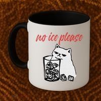 No Ice Please Funny Cat Meme Coffee Mug thumb 2