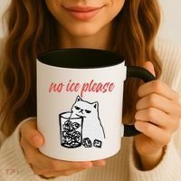 No Ice Please Funny Cat Meme Coffee Mug thumb 3