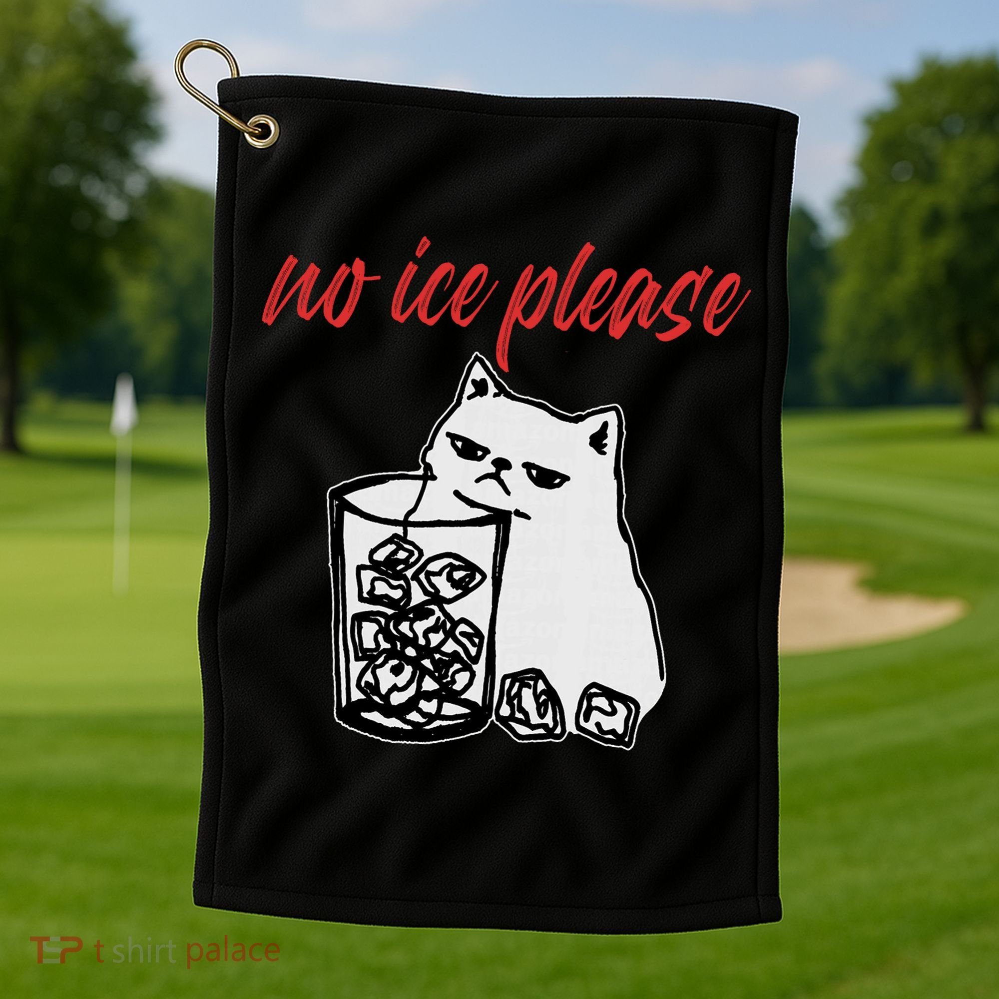 No Ice Please Funny Cat Meme Golf Towel