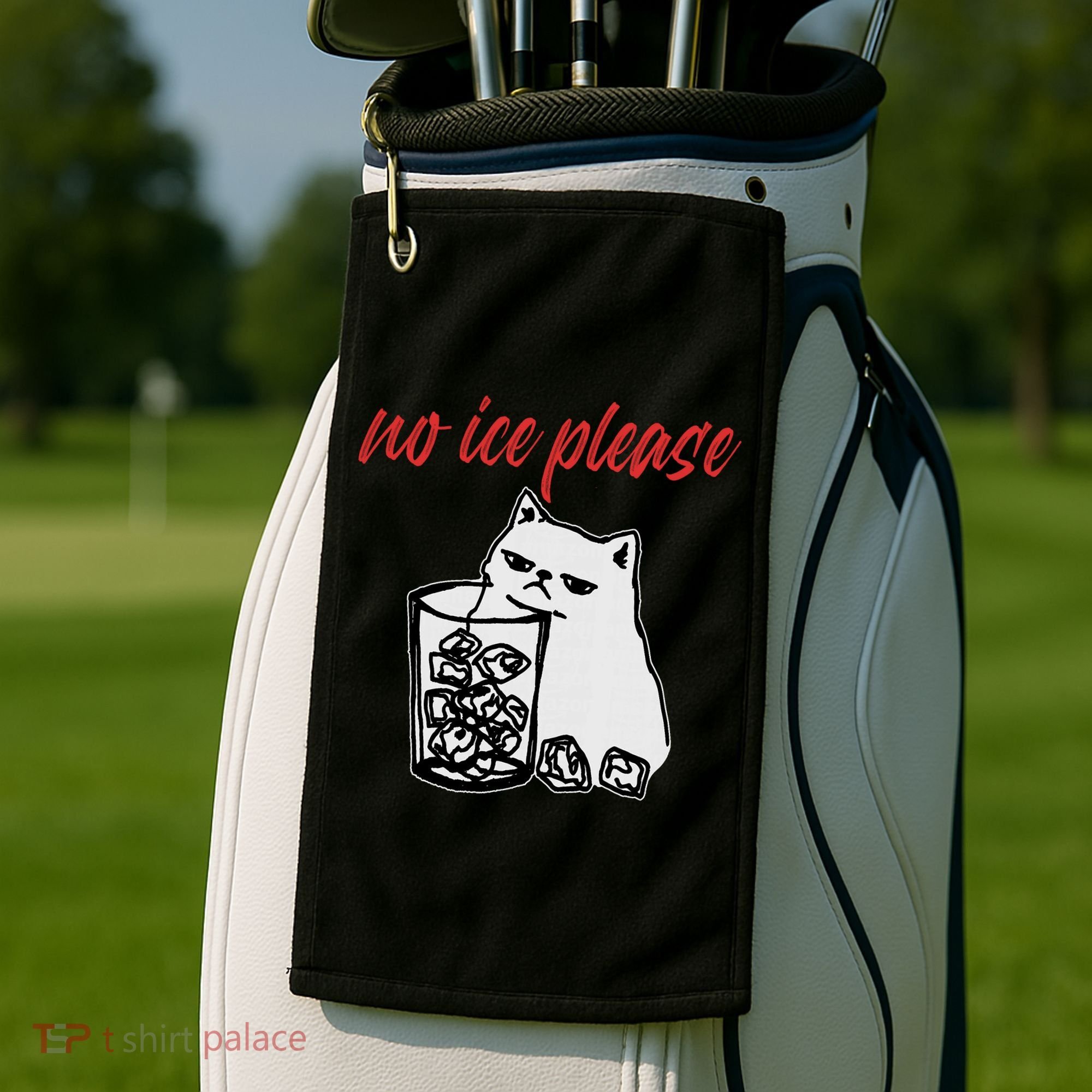 No Ice Please Funny Cat Meme Golf Towel