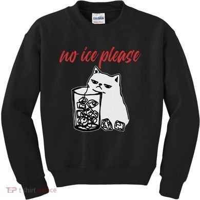 No Ice Please Funny Cat Meme Kids Sweatshirt
