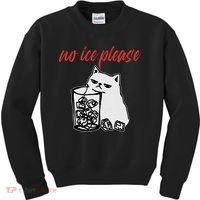 No Ice Please Funny Cat Meme Kids Sweatshirt thumb 0