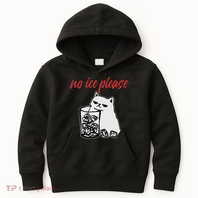 No Ice Please Funny Cat Meme Kids Hoodie
