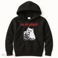 No Ice Please Funny Cat Meme Kids Hoodie thumb 0