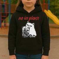 No Ice Please Funny Cat Meme Kids Hoodie thumb 3