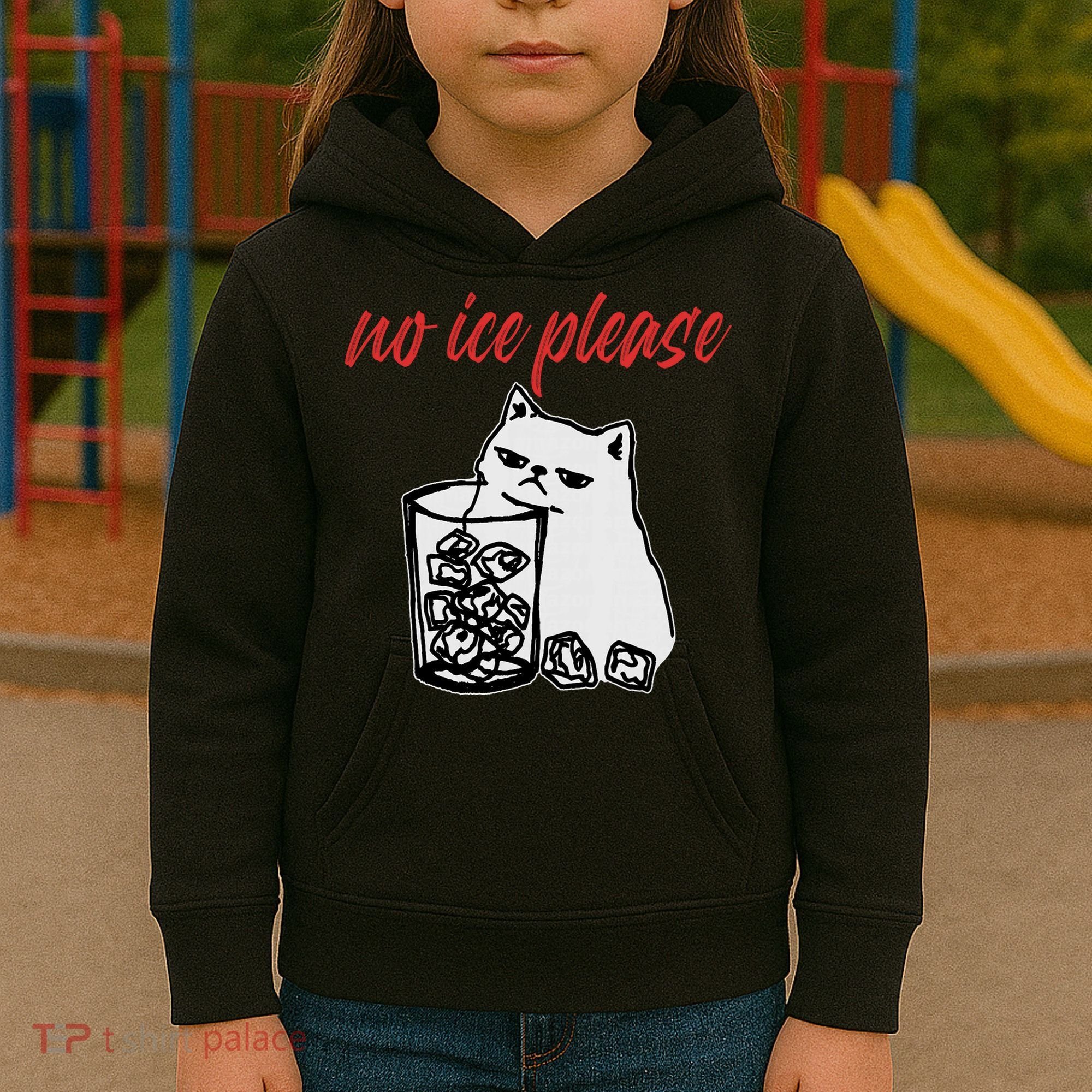 No Ice Please Funny Cat Meme Kids Hoodie