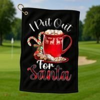 Naughty I Put Out For Santa Christmas Xmas Golf Towel thumb 1
