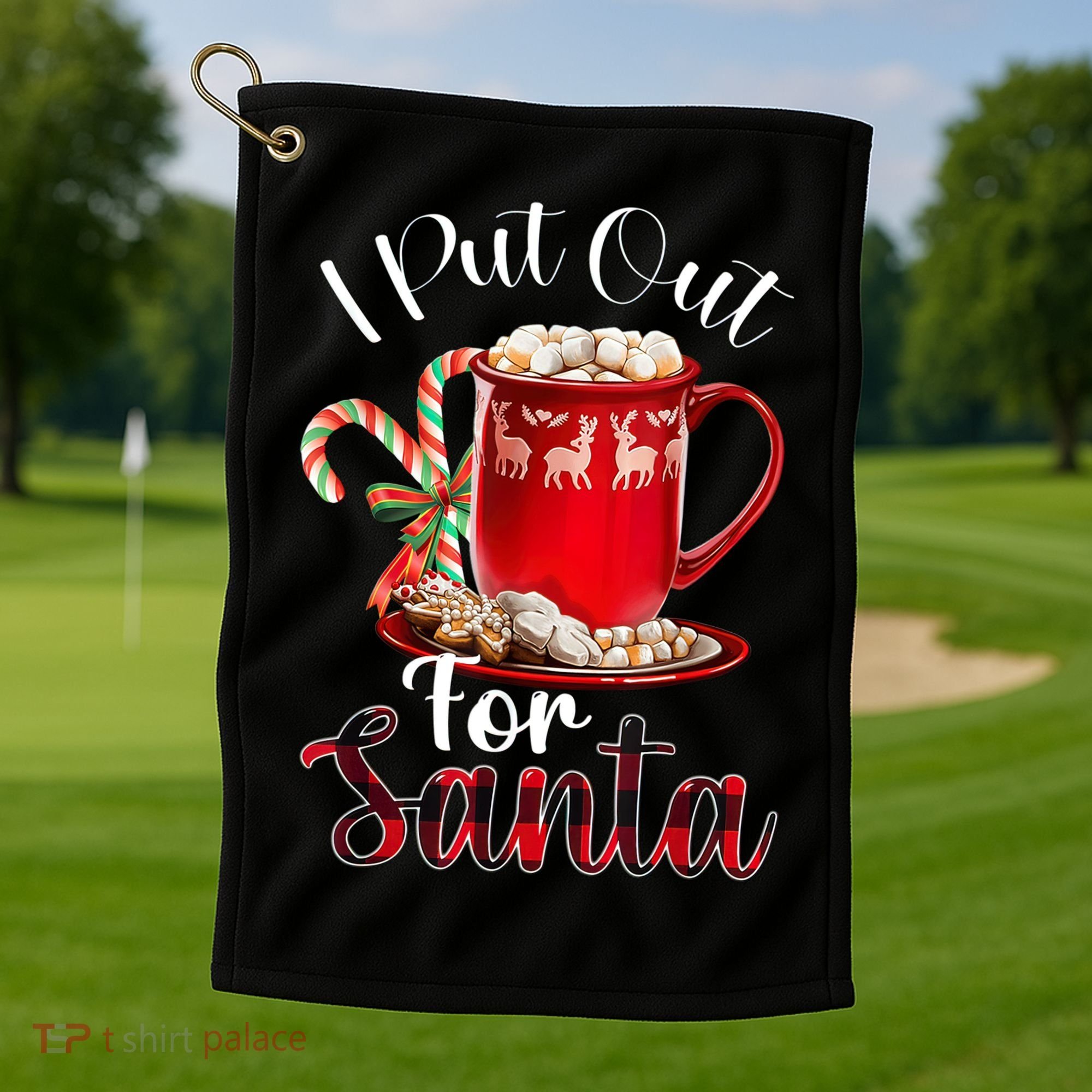 Naughty I Put Out For Santa Christmas Xmas Golf Towel
