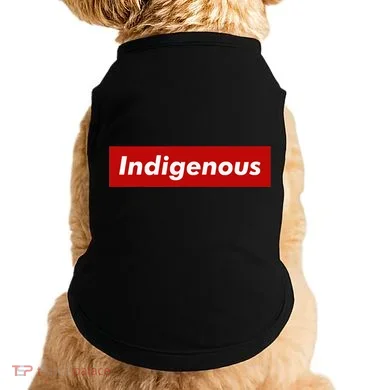 Native Indigenous Red Block Background With White Letters Doggie Tank