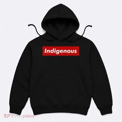 Native Indigenous Red Block Background With White Letters Hoodie