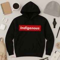 Native Indigenous Red Block Background With White Letters Hoodie thumb 3