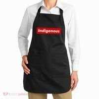 Native Indigenous Red Block Background With White Letters Apron thumb 2