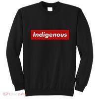 Native Indigenous Red Block Background With White Letters Sweatshirt thumb 0