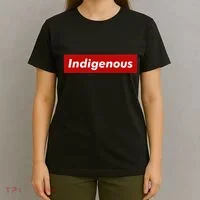 Native Indigenous Red Block Background With White Letters T-Shirt thumb 4