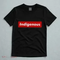 Native Indigenous Red Block Background With White Letters T-Shirt thumb 5