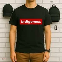 Native Indigenous Red Block Background With White Letters T-Shirt thumb 6