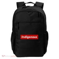 Native Indigenous Red Block Background With White Letters Backpack thumb 0