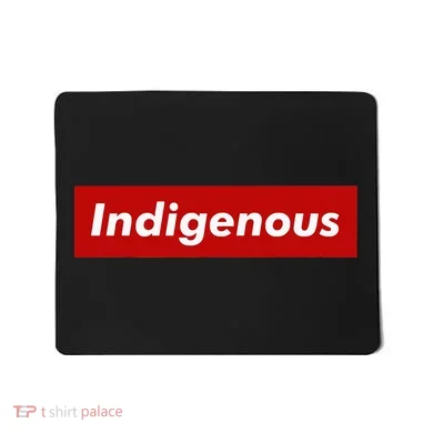 Native Indigenous Red Block Background With White Letters Mousepad