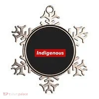 Native Indigenous Red Block Background With White Letters Ornament thumb 0