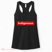 Native Indigenous Red Block Background With White Letters Women's Tank Top thumb 0
