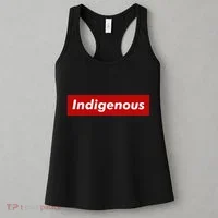 Native Indigenous Red Block Background With White Letters Women's Tank Top thumb 3