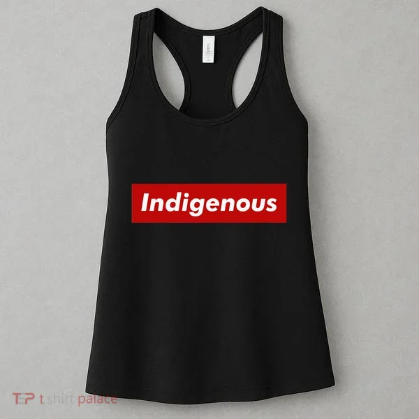 Native Indigenous Red Block Background With White Letters Women's Tank Top