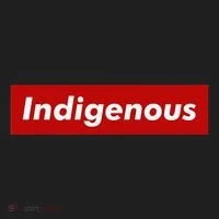 Native Indigenous Red Block Background With White Letters Hat thumb 2