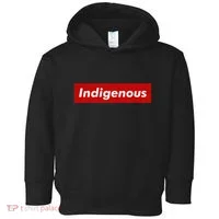 Native Indigenous Red Block Background With White Letters Toddler Hoodie thumb 0