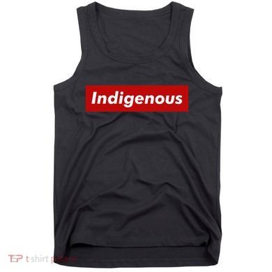 Native Indigenous Red Block Background With White Letters Tank Top