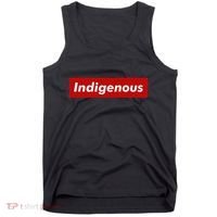 Native Indigenous Red Block Background With White Letters Tank Top thumb 0