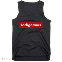 Native Indigenous Red Block Background With White Letters Tank Top thumb 0